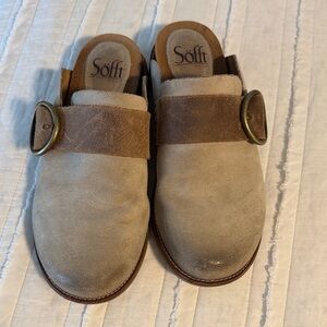 Sofft Billie Leather and Suede Mules Clogs size 6.5